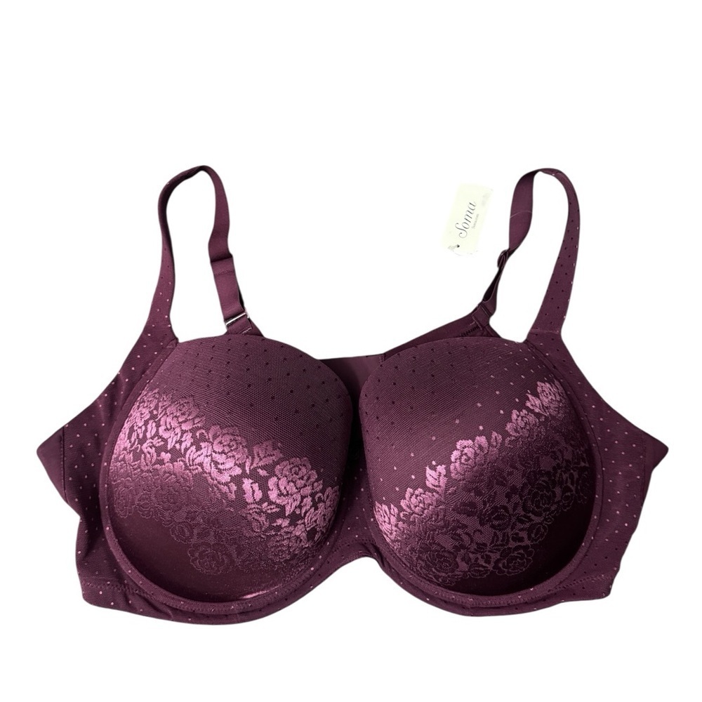Soma Stunning Support Full Coverage Bra in a purple/plum 40DDD